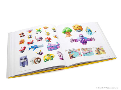 Open book displaying colorful illustrations of characters on a white background