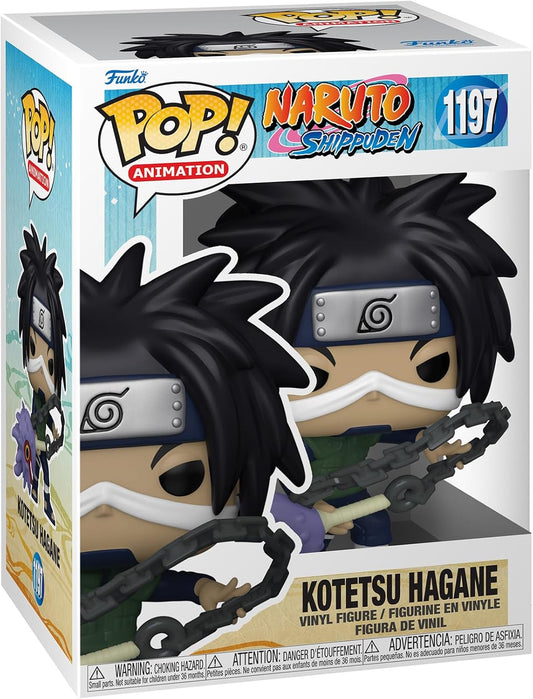 Funko Pop! vinyl figure packaging for Kotetsu Hagane from Naruto, with branding and product details.