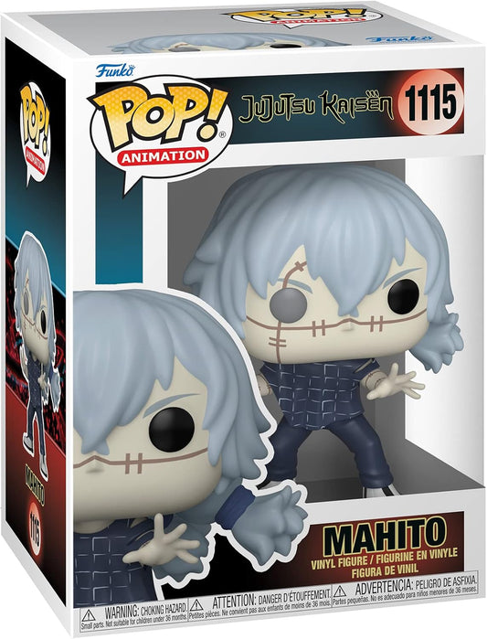 Funko Pop! vinyl figure packaging for Mahito from Jujutsu Kaisen with branding and product details.