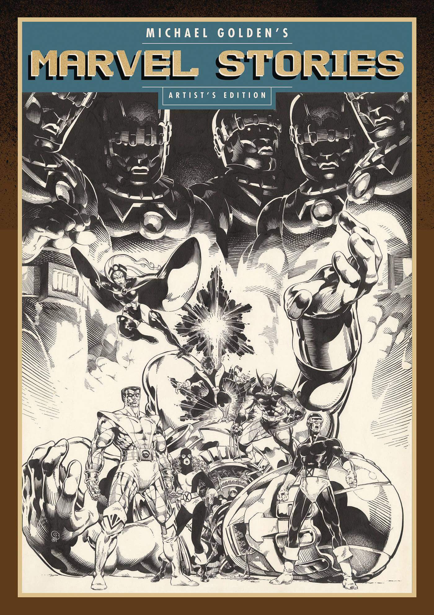 Cover of the 'Michael Golden Marvel Stories Artist Edition HC' featuring artwork by Michael Golden with a group of superhero characters in dynamic poses.