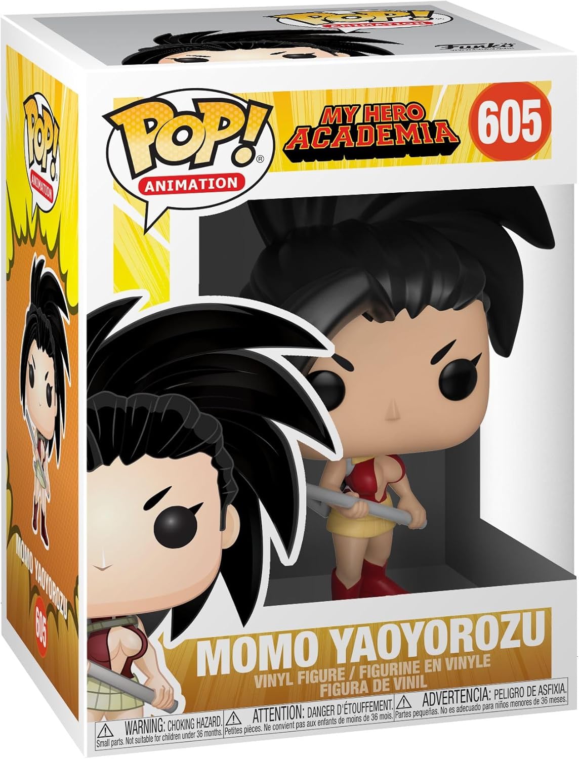 Funko Pop! vinyl figure packaging of Momo Yaoyorozu from My Hero Academia