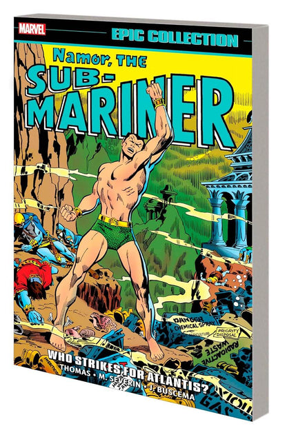 Comic book cover featuring Namor the Sub-Mariner with vibrant colors and dynamic pose.