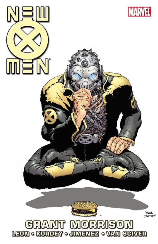 Cover of the comic book 'X-Men' featuring a character seated, wearing a mask and black and gold outfit, with a 'NEW X-MEN' label at the top.