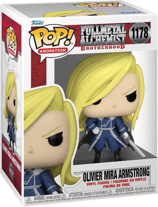Funko Pop! vinyl figure packaging for Olivier Mira Armstrong from Fullmetal Alchemist Brotherhood
