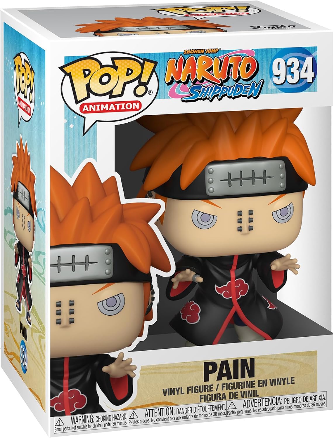 Pop! Vinyl figure packaging for Pain from Naruto with branding and product details.