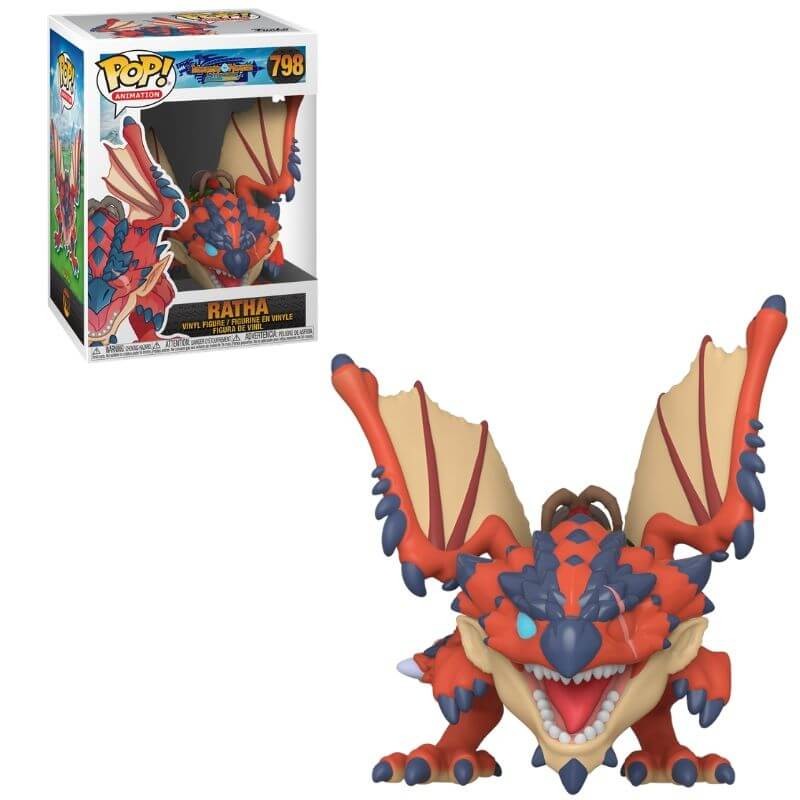 Funko Pop! Games ratha dragon figure shown next to its original window box packaging on a plain white background.