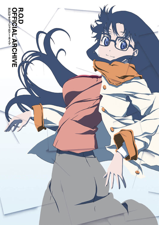 Cover of the READ OR DIE ROD OFF ARCHIVE SC book featuring an anime-style character in a pink sweater and white coat, with blue hair, posed with a smile.