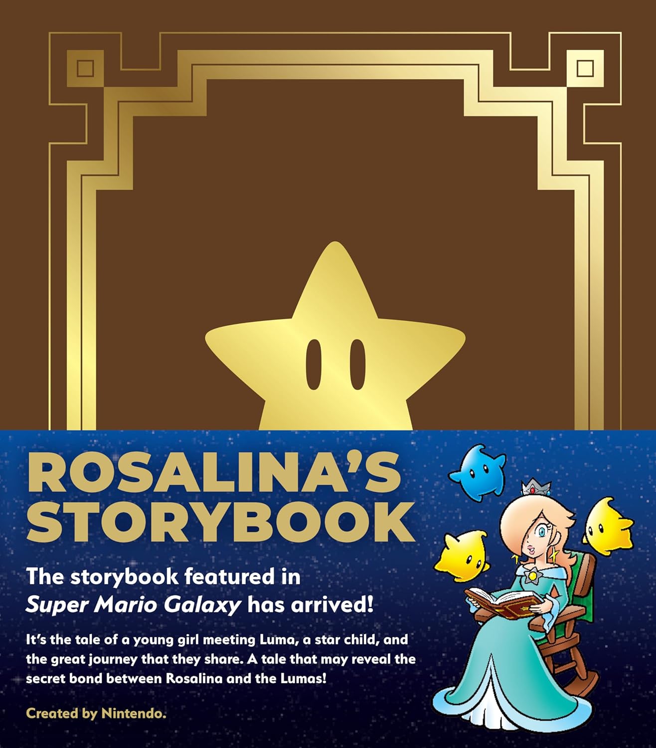 Book cover of 'Rosalina's Storybook' featuring Rosalina and Luma from Super Mario Galaxy.