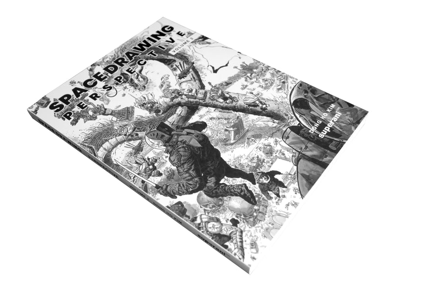 Angled perspective view showing the front cover design of Space Drawing 2: Perspective.