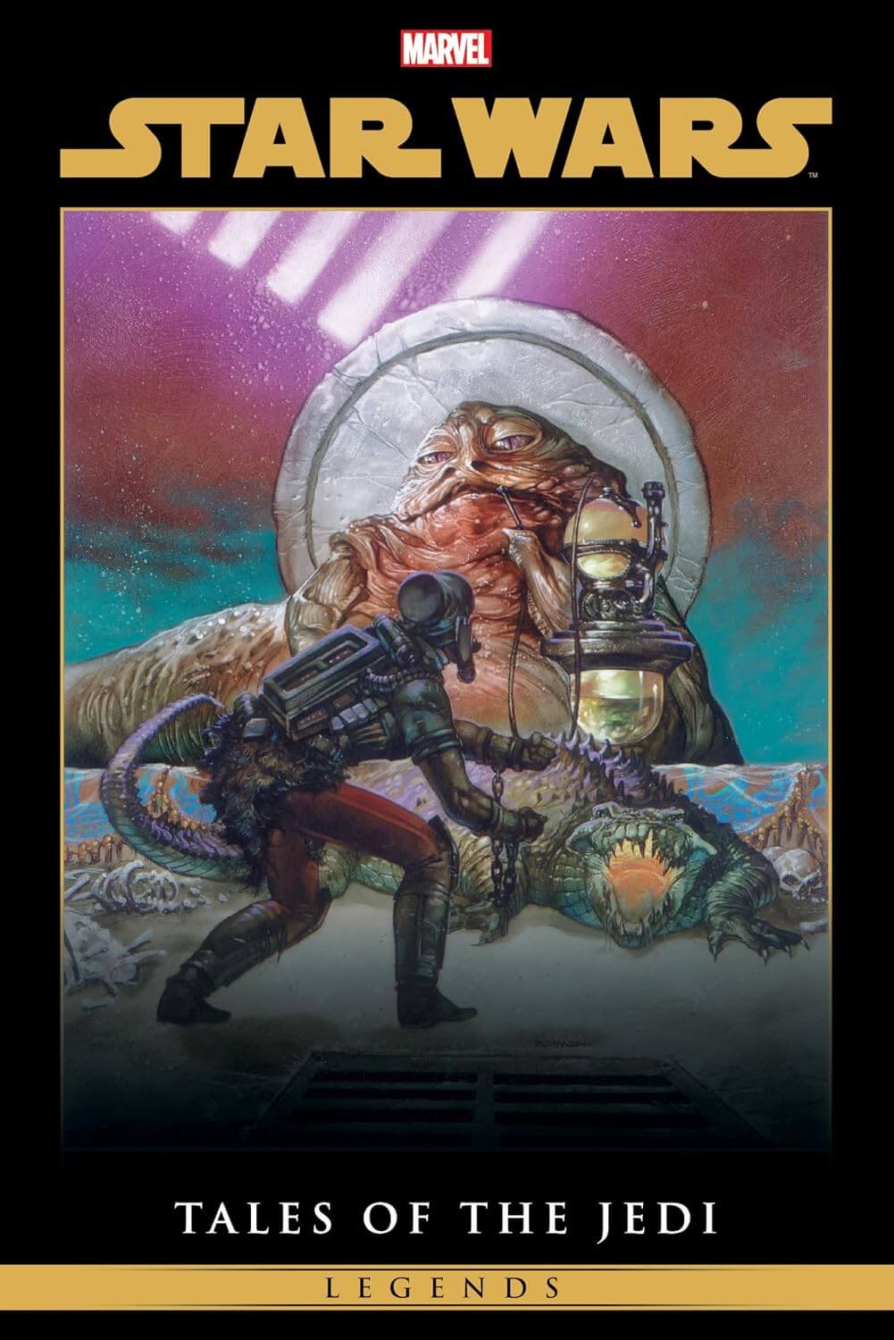 Marvel Star Wars omnibus cover featuring a character with a hutt family member in a futuristic setting