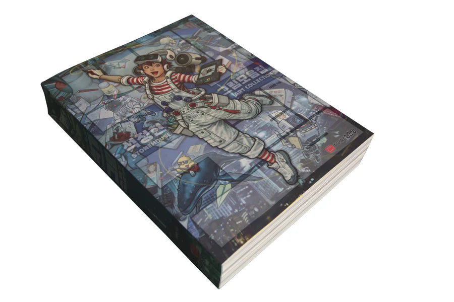 Full layout view showing the front cover, spine, and back cover of the Stonehouse Art Collection book.