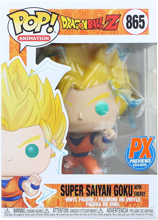 Funko Pop! Dragon Ball Z Super Saiyan Goku vinyl figure in packaging with PX Previews exclusive label.