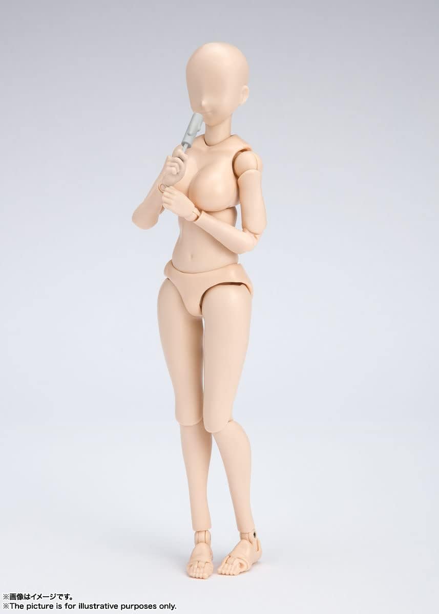 Front view of the S.H.Figuarts Body-Chan pale orange drawing model in a neutral standing pose.