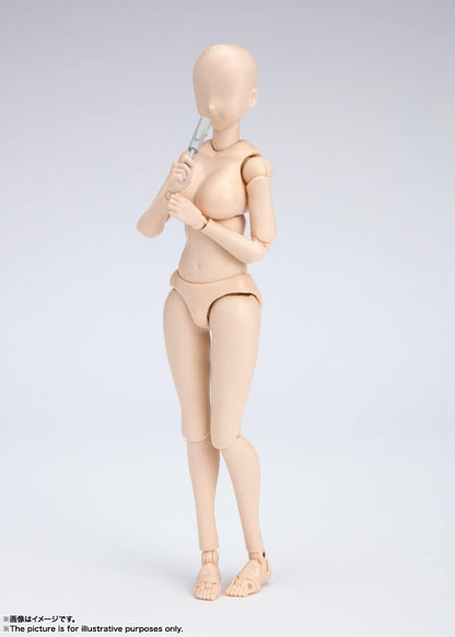 Front view of the S.H.Figuarts Body-Chan pale orange drawing model in a neutral standing pose.