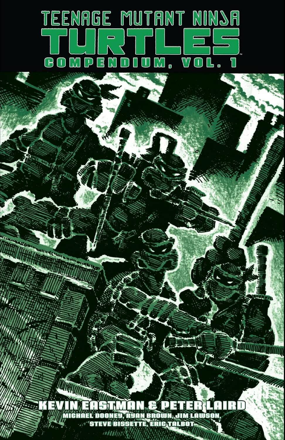 Compendium book cover featuring Teenage Mutant Ninja Turtles with green and black design.