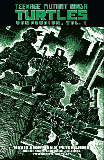 Compendium book cover featuring Teenage Mutant Ninja Turtles with green and black design.