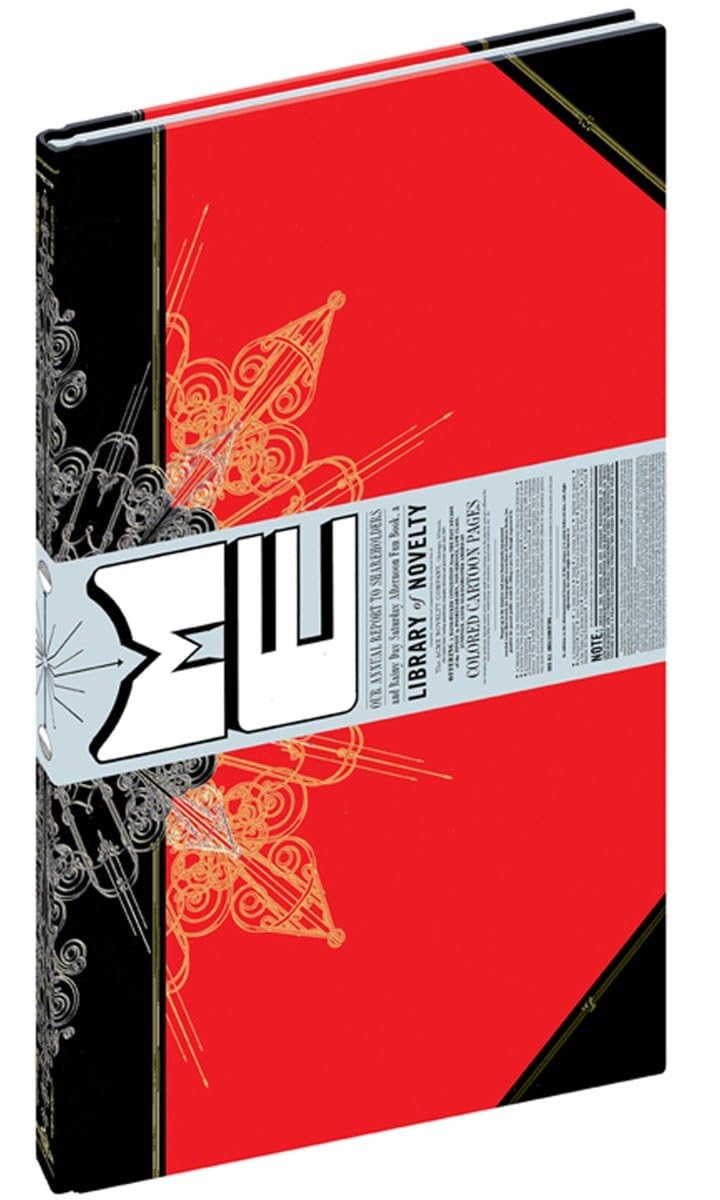 Red and black notebook with white text and design