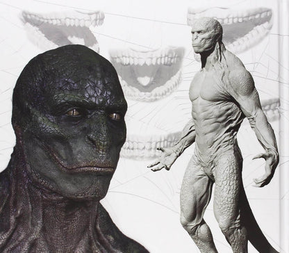 Two creature-like figures with a stylized background