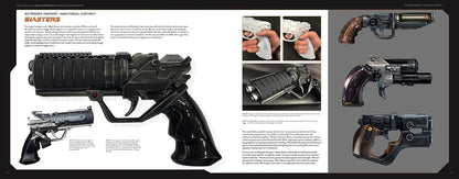 Illustrations of various toy guns and blasters on a white background with text.