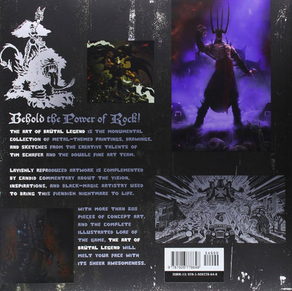 Back cover of a book or printed media titled 'Beyond the Power of Rock!' for Metallica, featuring black-and-white artwork, a purple-toned illustration, descriptive text, and a barcode on a dark textured background.