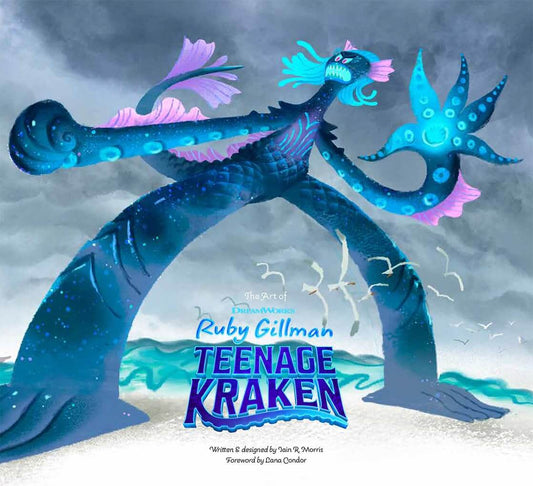 Book cover of 'Teenage Kraken' with a blue kraken-like creature against a stormy sky.