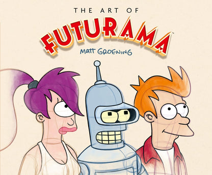 Book cover of 'The Art of Futurama' featuring characters from the show.