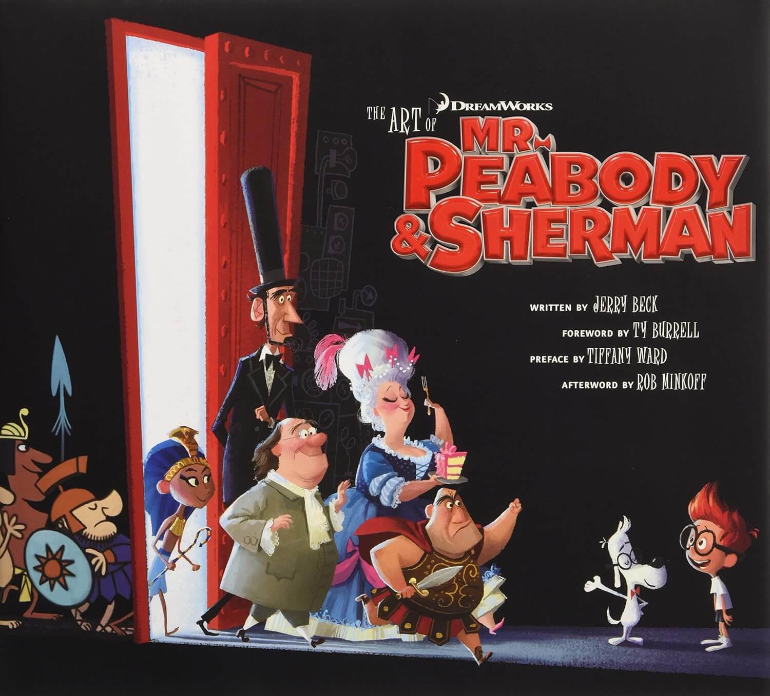 Book Cover art for 'The Art of Mr. Peabody & Sherman' featuring animated characters Mr.