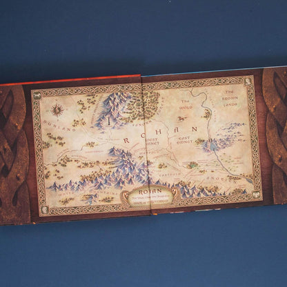 Map of Rohan from 'The Lord of the Rings' on a blue background