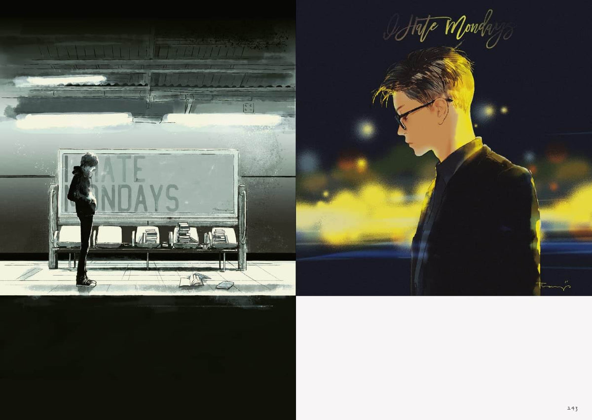 Two album covers with a person and text, one featuring a person standing next to a shelf with 'Late Mondays' text, the other with a person against a blurred background.