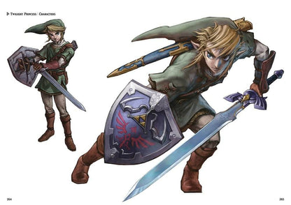 Two characters in fantasy attire with weapons and armor on a white background