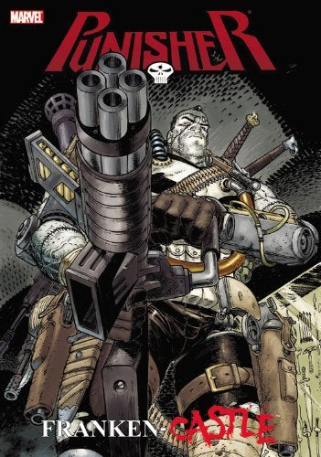 Comic book cover for Marvel's Punisher: Castle, featuring a detailed illustration of the character holding a large multi-barrel weapon, with the title text 'PUNISHER' at the top and 'FRANKENCASTLE' at the bottom.