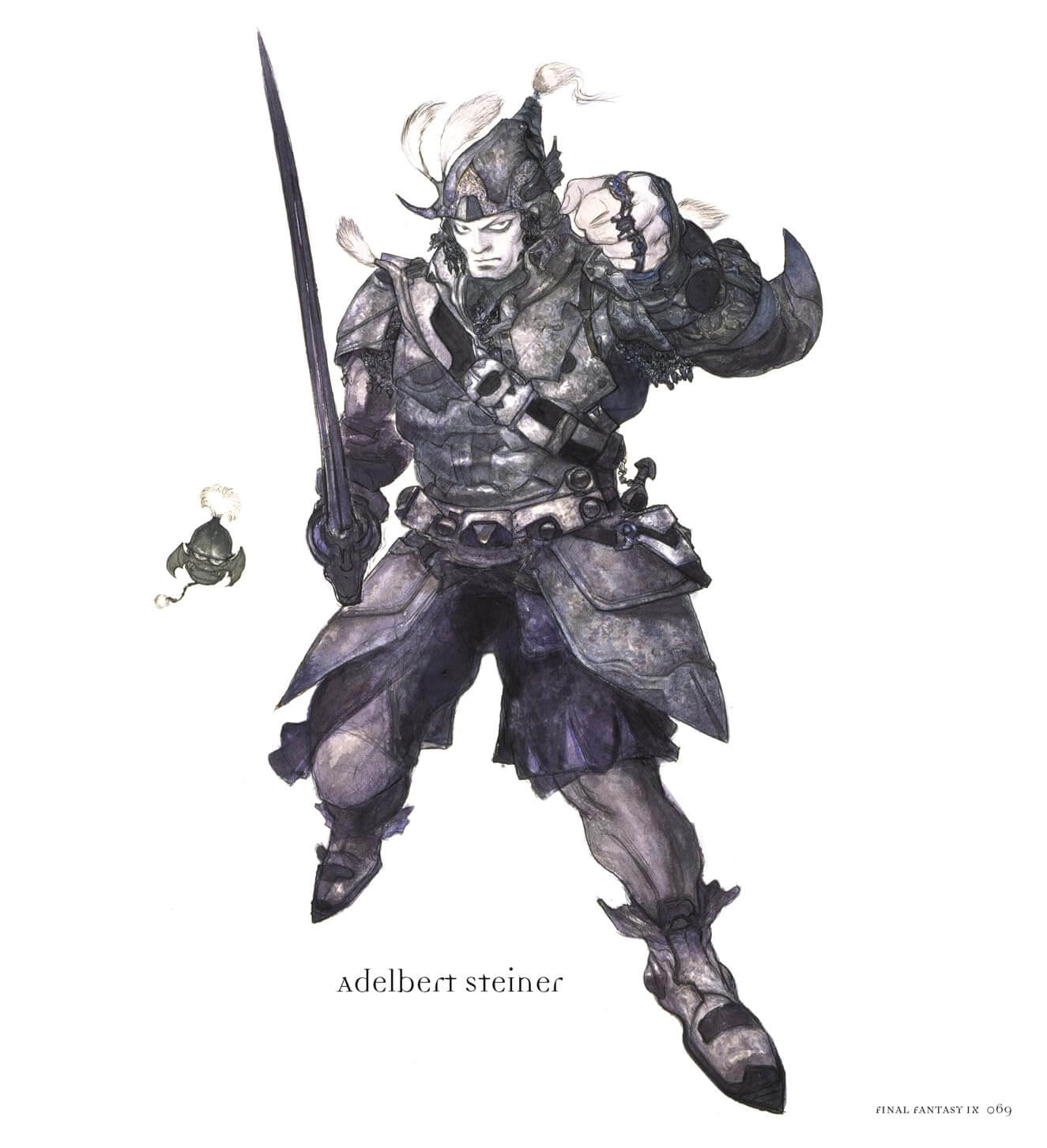 Character design of Adelbert Steiner from 'Final Fantasy XV' on a white background
