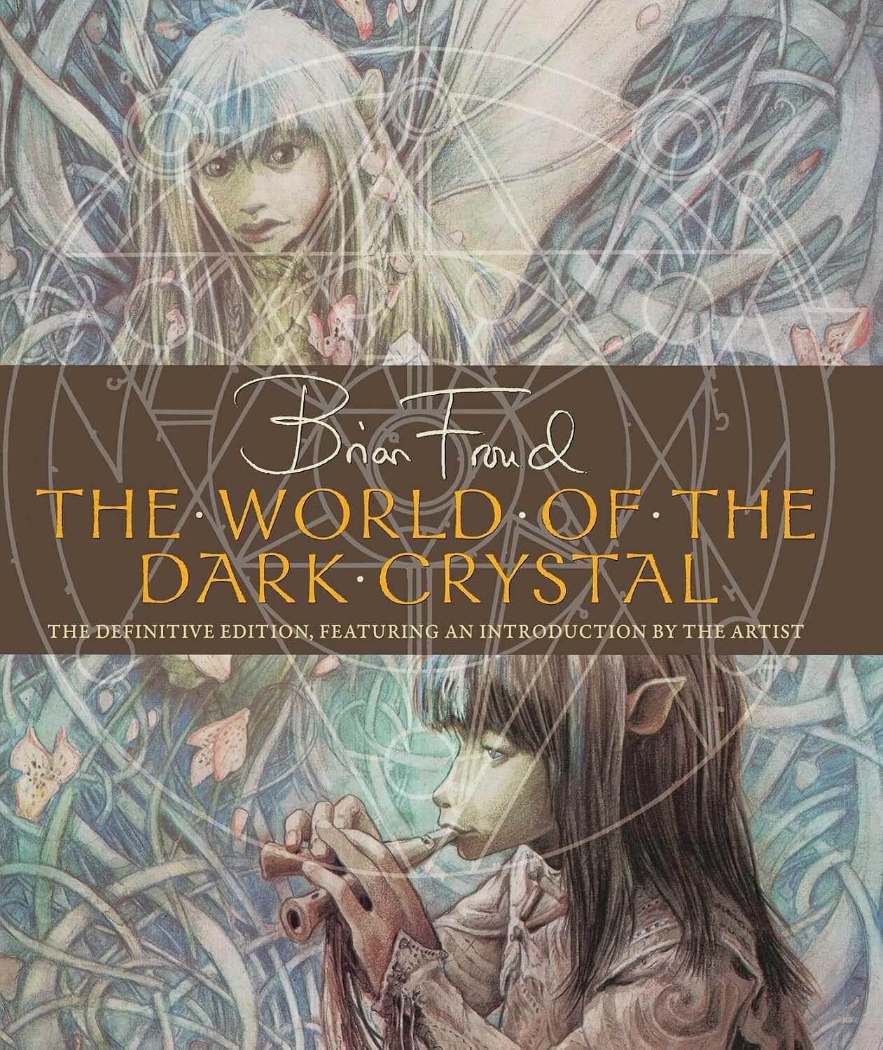 Book cover of 'The World of The Dark Crystal' by Brian Froud with illustrations and text.