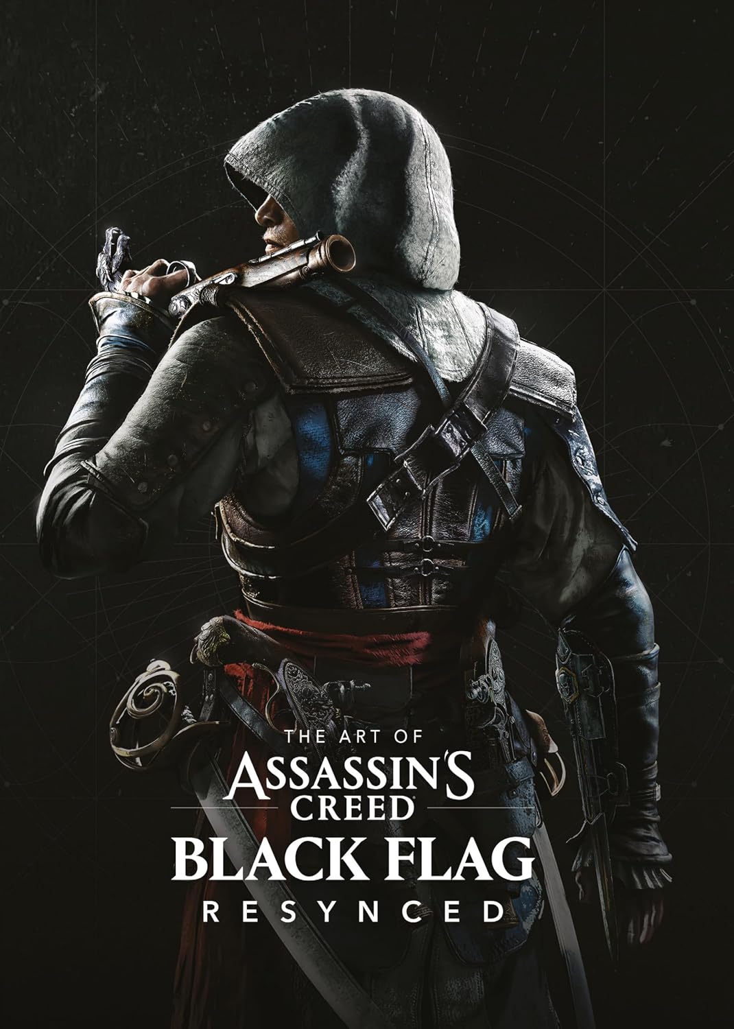 Character from 'Assassin's Creed Black Flag' holding a rifle against a dark background