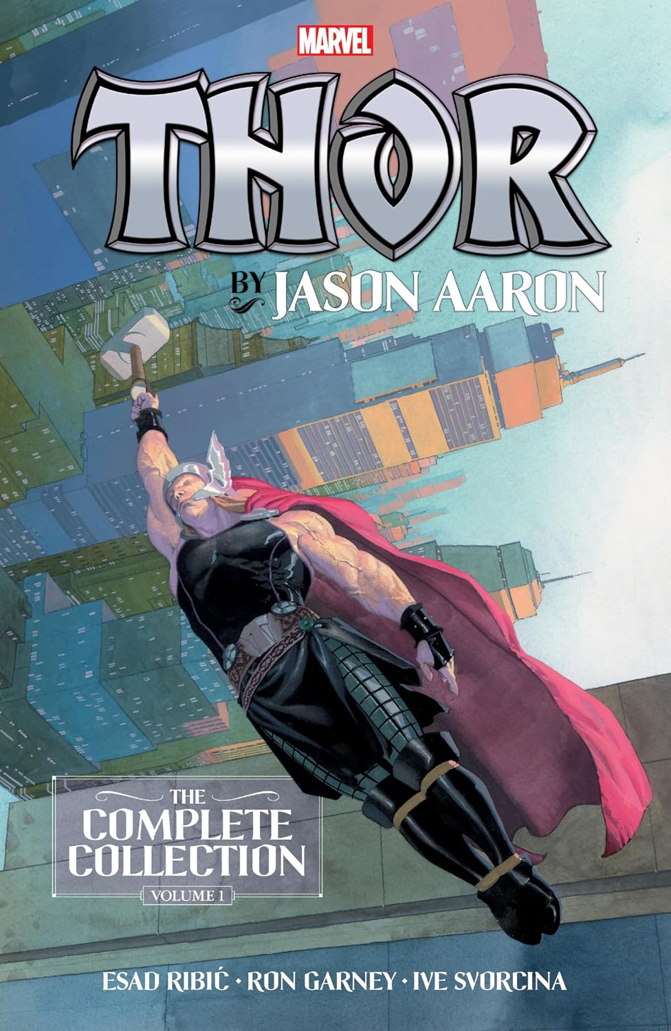 Comic book cover featuring Thor in a dynamic pose with colorful background