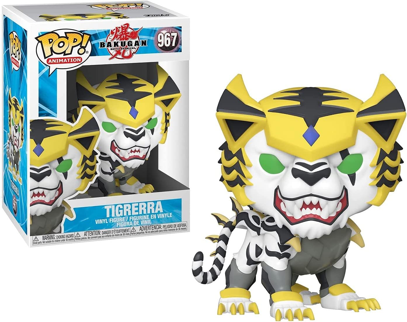 Funko Pop! Tigerrera figure from Bakugan with packaging on a white background