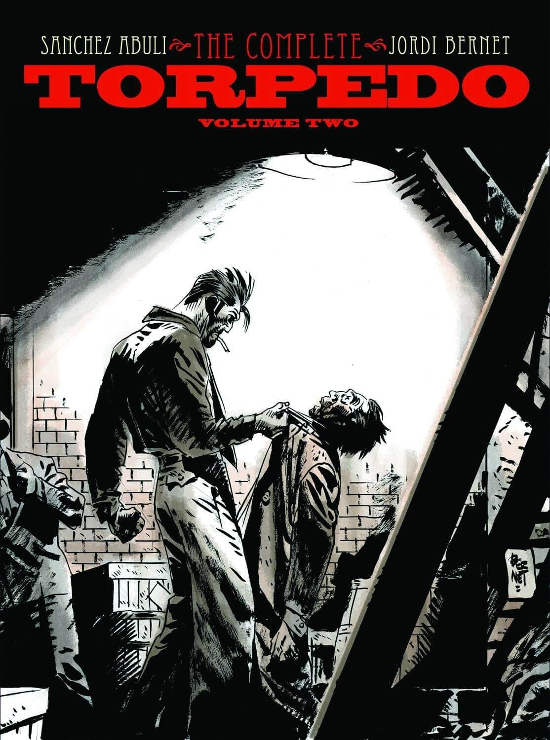 Comic book cover of 'The Complete Torpedo Volume Two' with a dramatic scene and text.