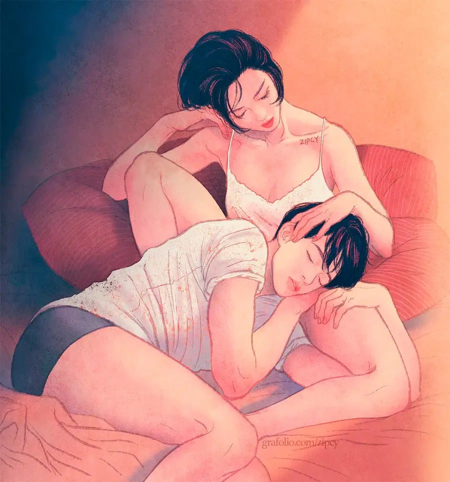 Sample page preview from Touch by Zipcy showing a couple resting in morning light.
