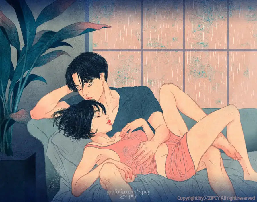 Atmospheric art preview from Touch by Zipcy capturing a warm, intimate evening scene.