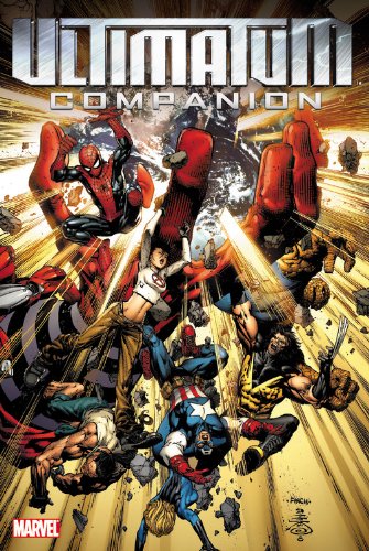 Comic book cover for 'Ultimate Companion' featuring multiple Marvel superheroes in an action scene, with the Marvel logo in the bottom-left corner.