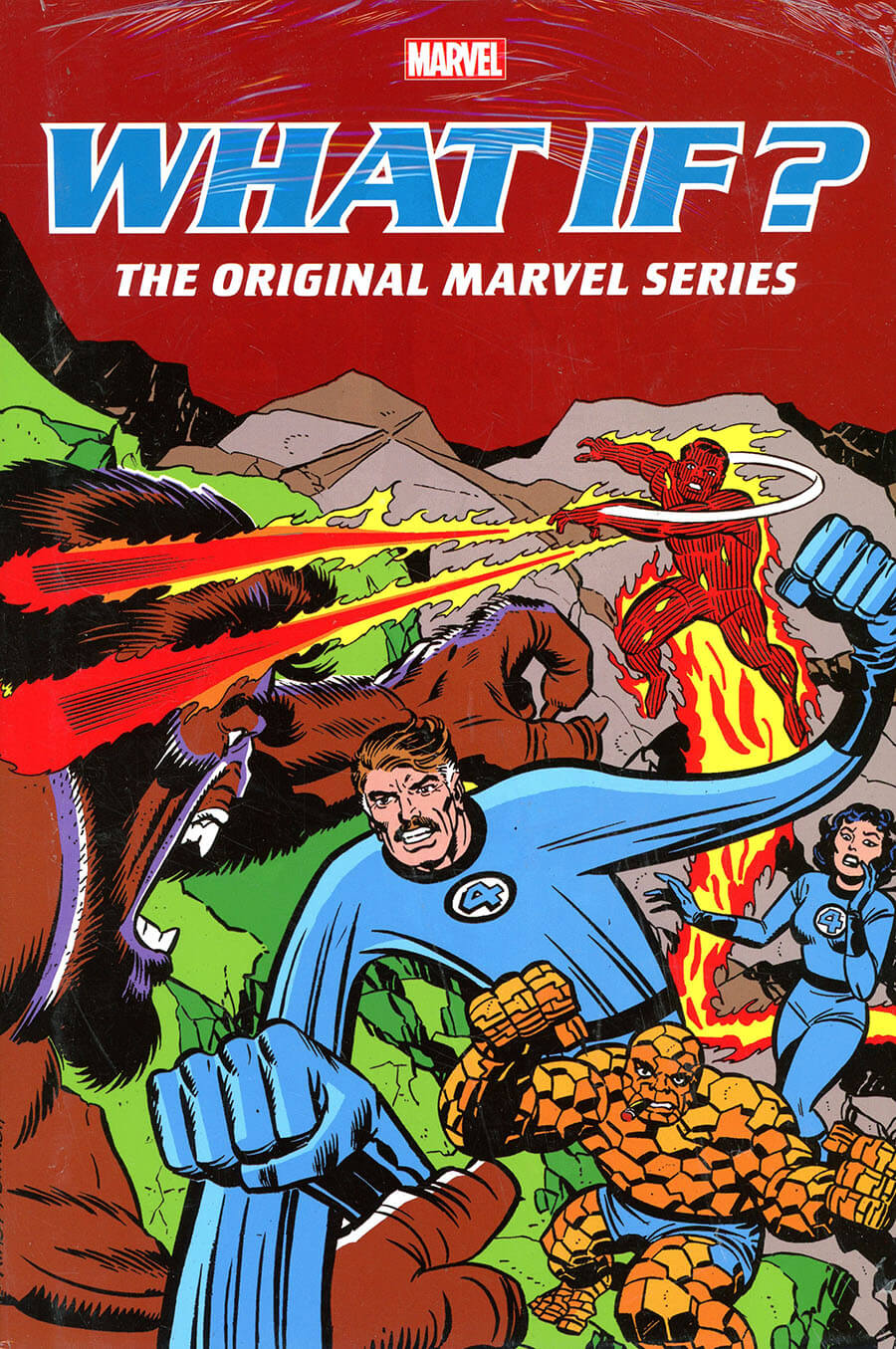 Front cover of the Marvel comic book 'What If? The Original Marvel Series', featuring classic comic-style artwork with multiple Marvel characters in action against a red title background.