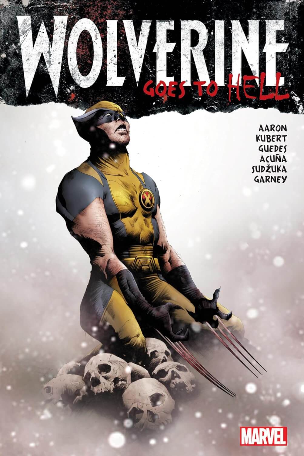 Wolverine Goes To Hell Omnibus hardcover Marvel Comics Jason Aaron omnibus comic cover featuring Logan on skulls