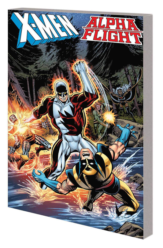 Cover of the X-Men Alpha Flight TP book featuring illustrated characters Wolverine and Storm from Marvel Comics.