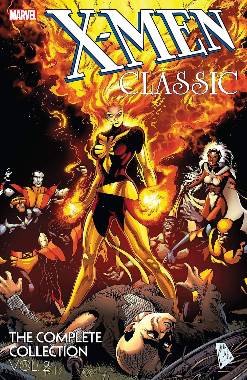 Front cover of the Marvel X-Men Classic: The Complete Collection Vol. 2 comic book, featuring a dramatic fiery illustration with multiple X-Men characters and large title text.