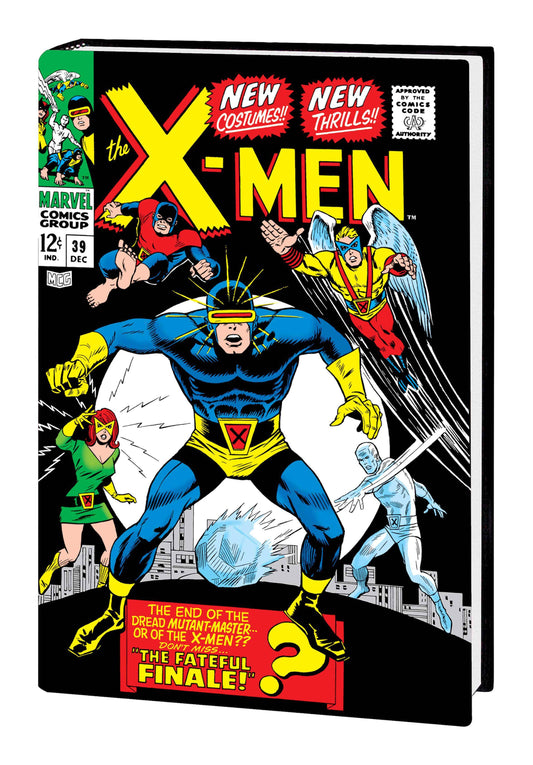 A hardcover comic book of Marvel's The X-Men, omnibus cover, featuring a colorful cover illustration of the superhero team with bold yellow and red title text on a black background.