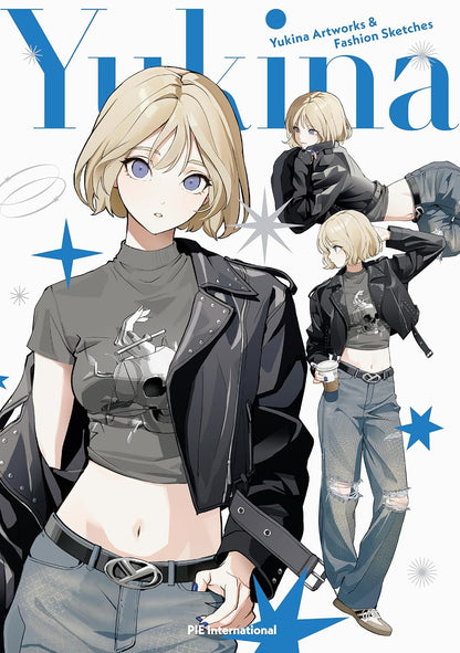 Book cover featuring illustrations of a character in various poses with 'Yukina' branding.