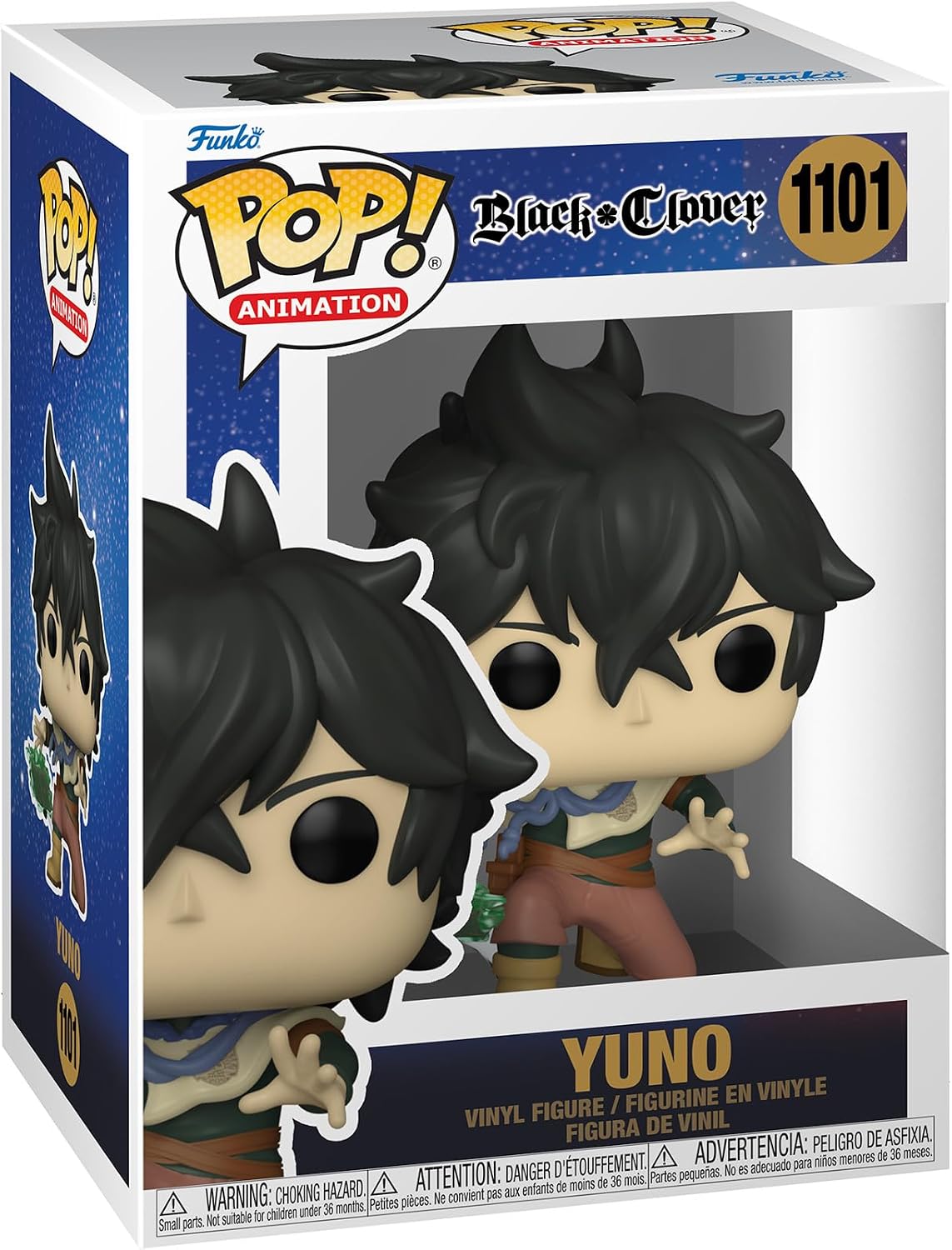 Funko Pop! vinyl figure packaging of Yuno from Black Clover