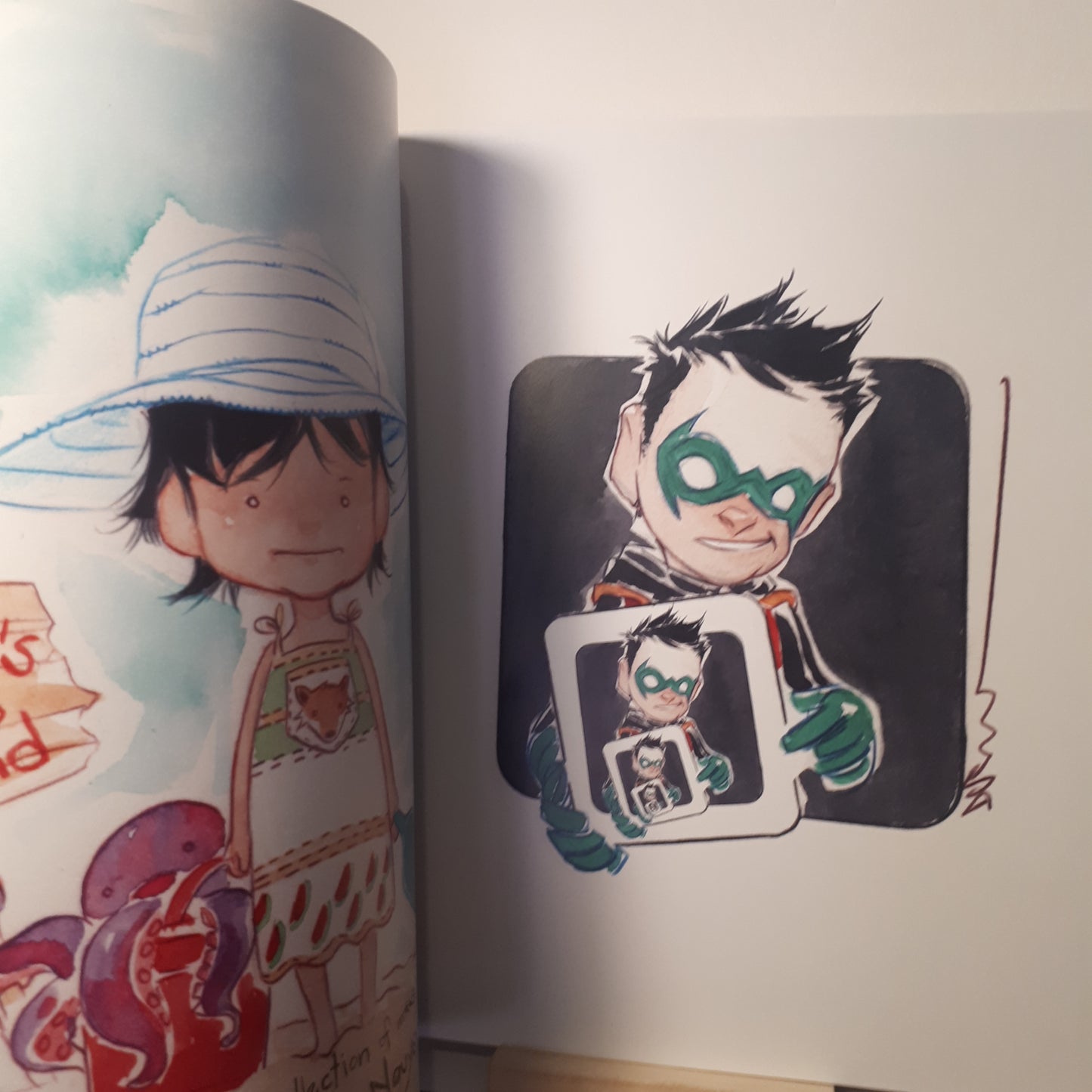 Dustin Nguyen DC artist Signed 2014 Bats (Batman) Sketchbook Art Book
