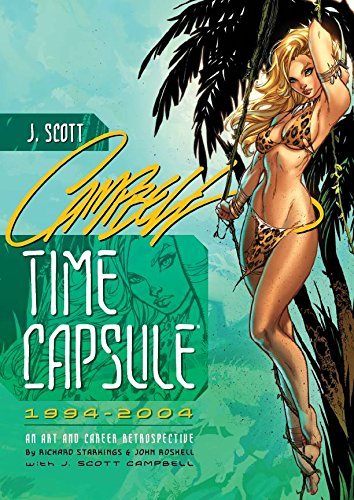 Cover of the book 'J. Scott Campbell: Time Capsule' featuring an illustration of a female character in a jungle setting.