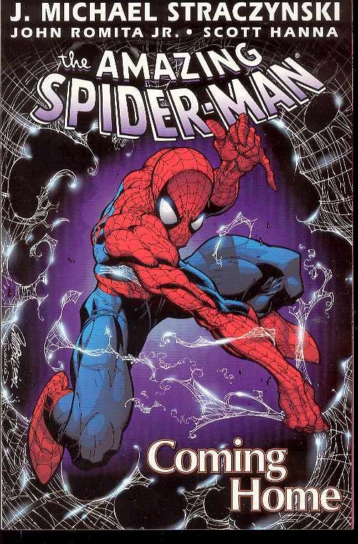 Cover of the trade paperback book 'Amazing Spider-Man TP Vol 01 COMING HOME' featuring an illustration of Spider-Man in action.